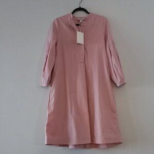 COS light dusty rose long sleeve dress with pleats
